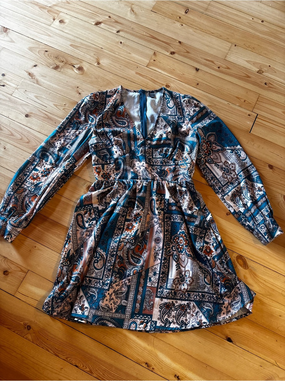 Paisley long sleeve dress